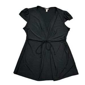 Unbranded Black Tie Waist Knit Top Size L